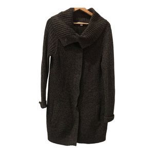 OLD NAVY Sweater Coat Gray Snap Up Neck Up or Down Size L